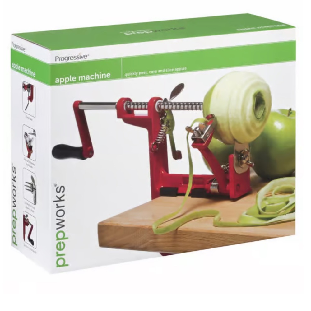 Red Prep Works Apple Machine Peeler Clamp on Base easy turn NEW Kitchen Gadgets